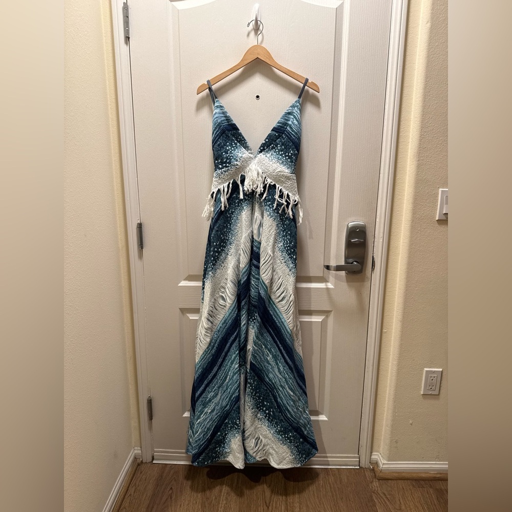 Lace The Label Blue & White Maxi Dress Size S – Greece Vacation Vibes NWT - Picture 3 of 7